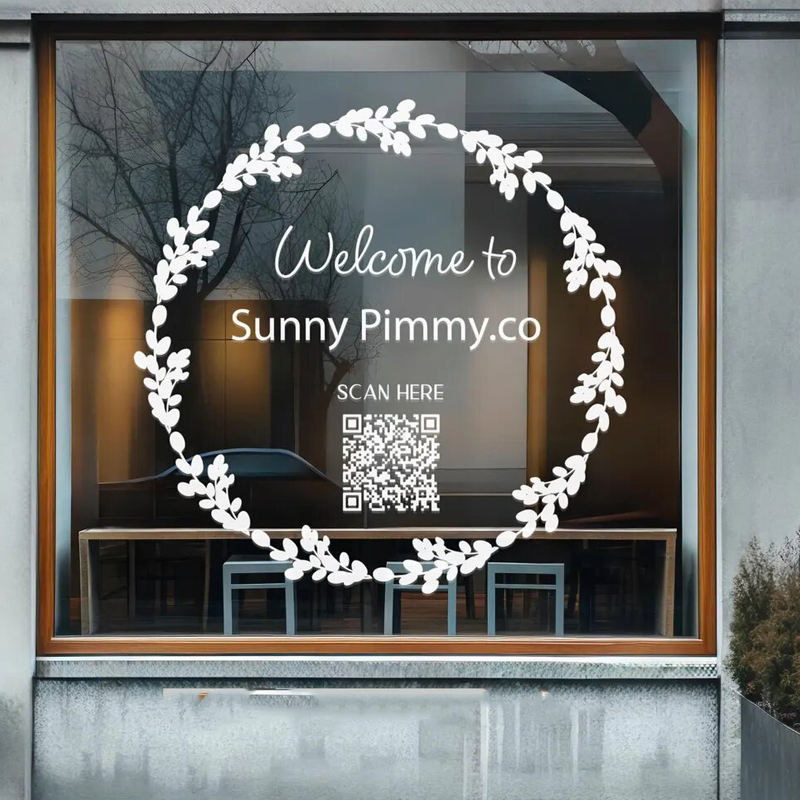 Outdoor Furniture In Store - Leaf wreath decal for front store