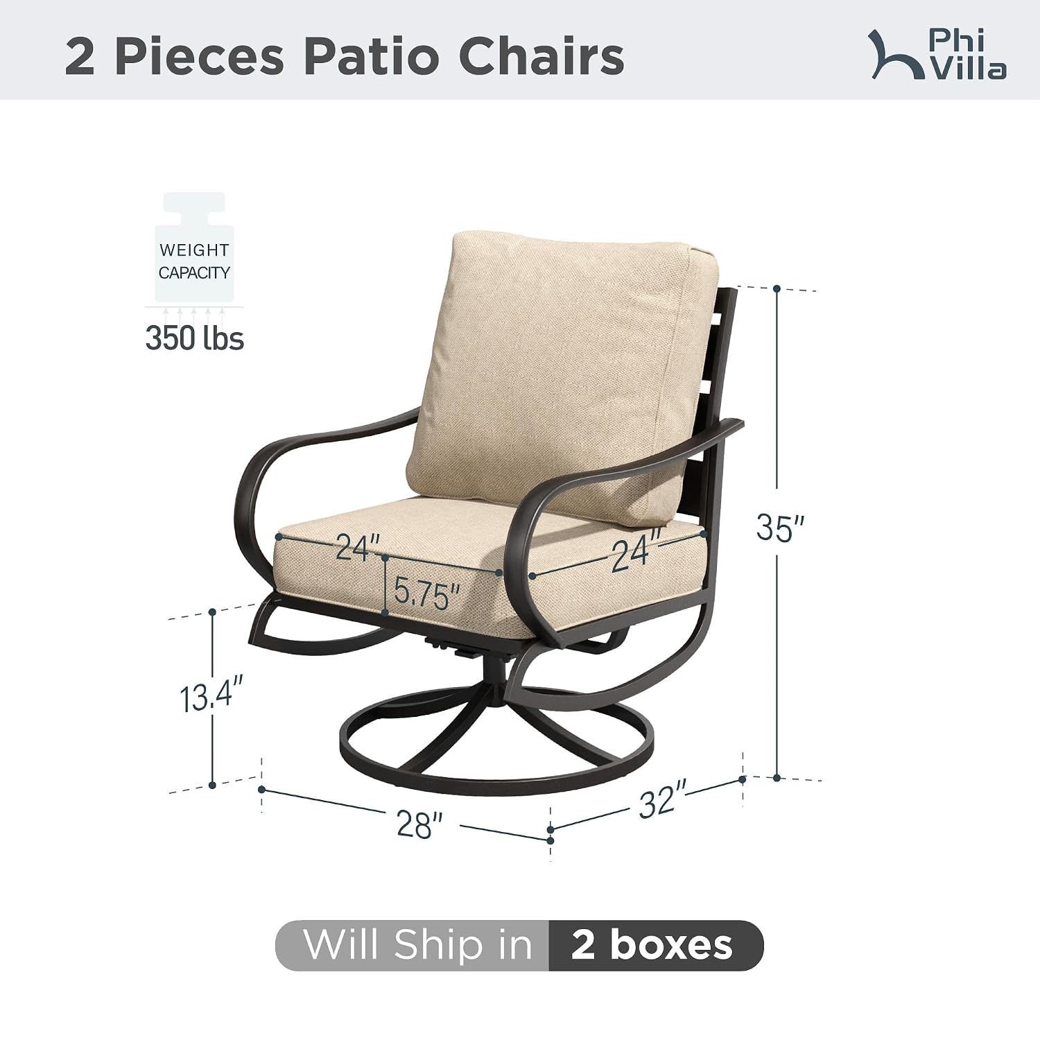 Swivel Patio Chair 2 Set with  - Deck Chair Lounger 评论和价格
