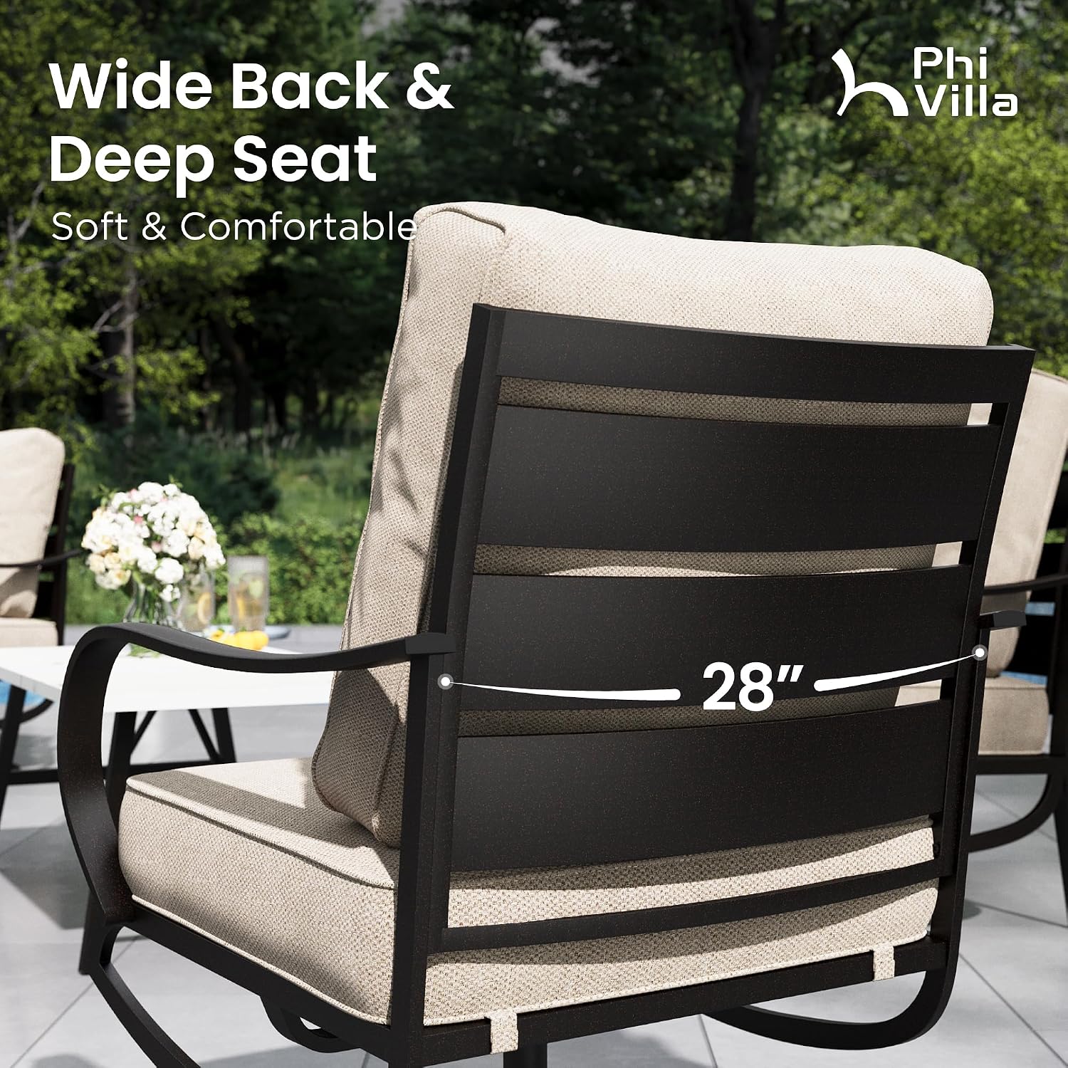 Swivel Patio Chair 2 Set with  - Deck Chair Lounger 评论和价格