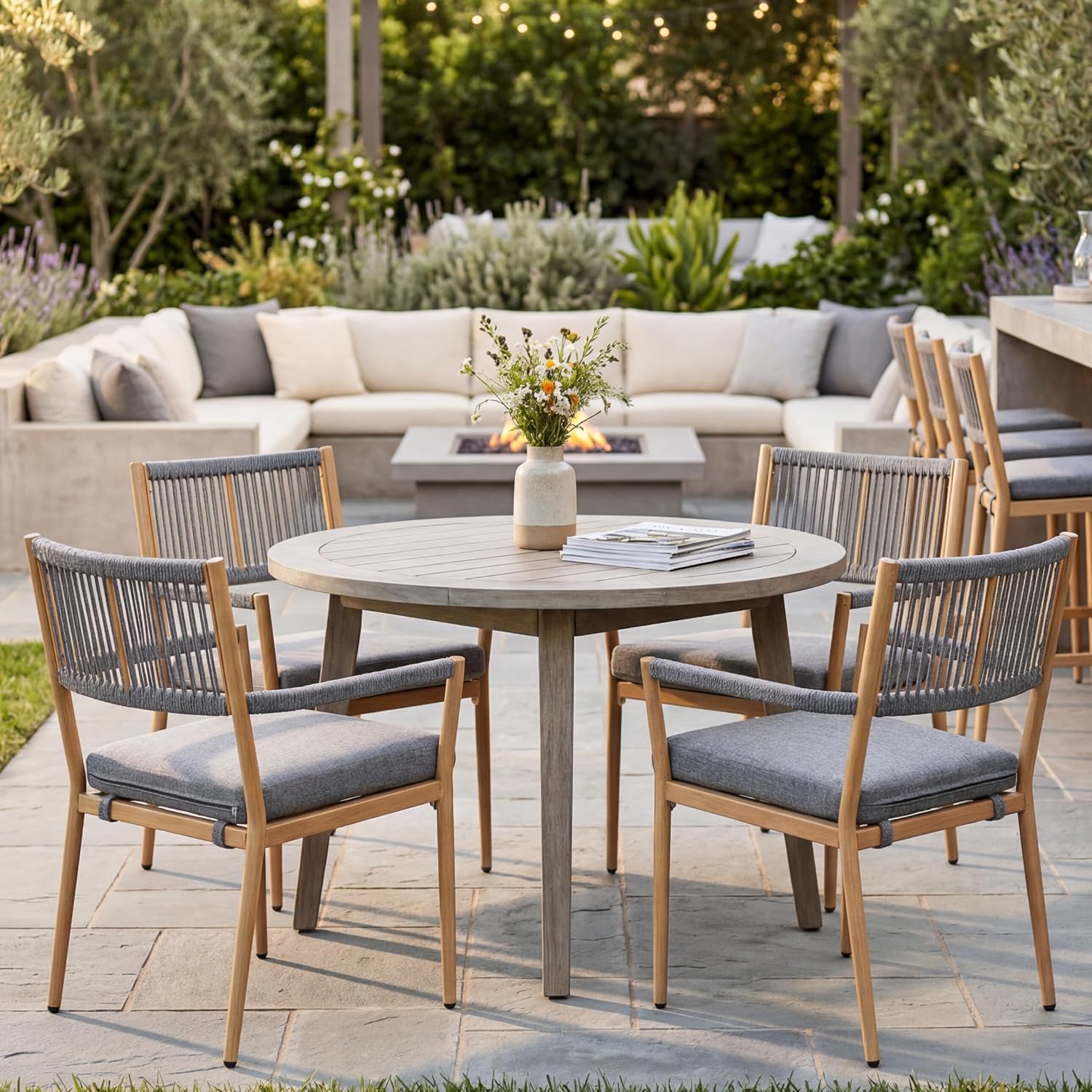 Outdoor Dining Chair Rope Back - Deck Chair Lounger 评论和价格