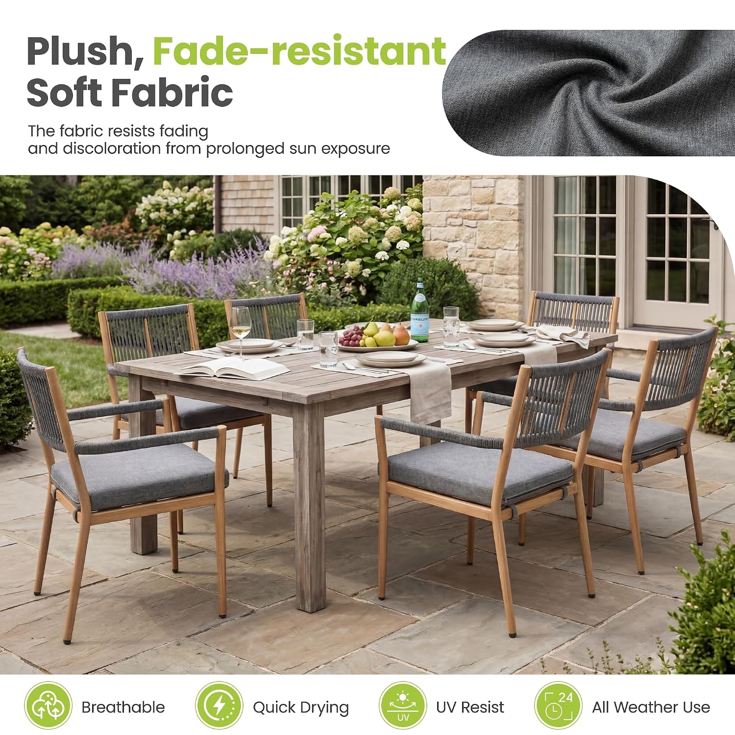 Outdoor Dining Chair Rope Back - Deck Chair Lounger 评论和价格