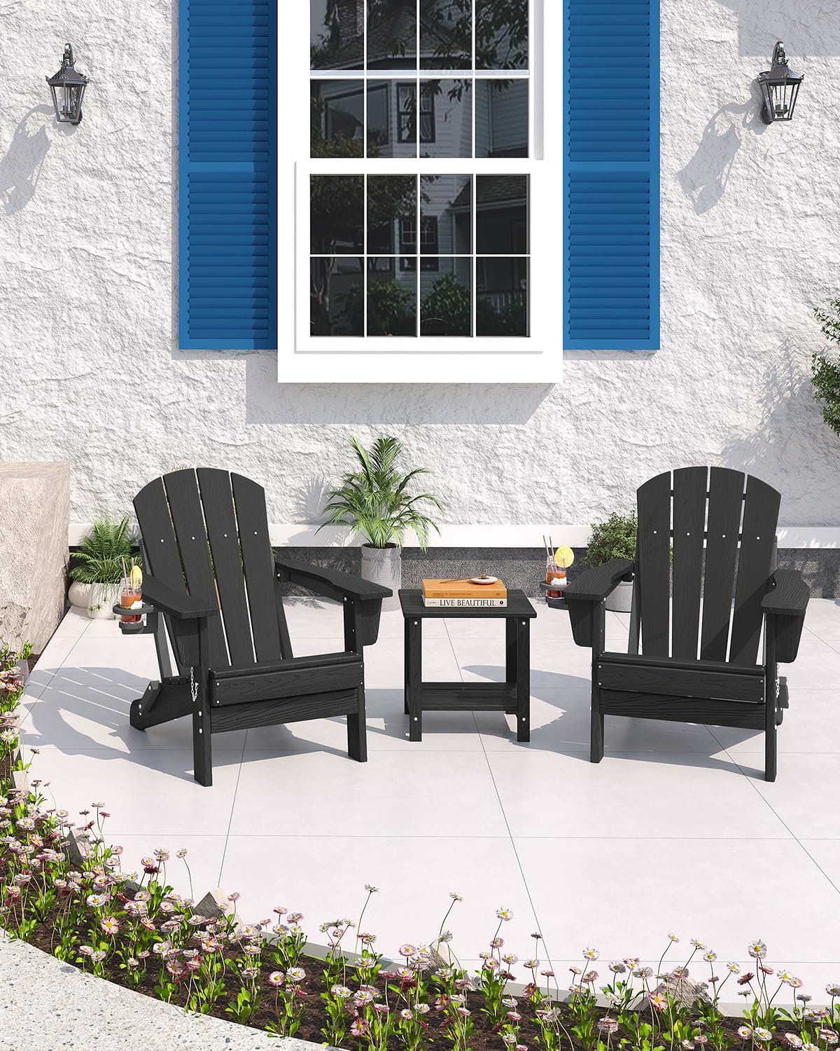 Folding Adirondack Chair HDPE  - Deck Chair Lounger 评论和价格