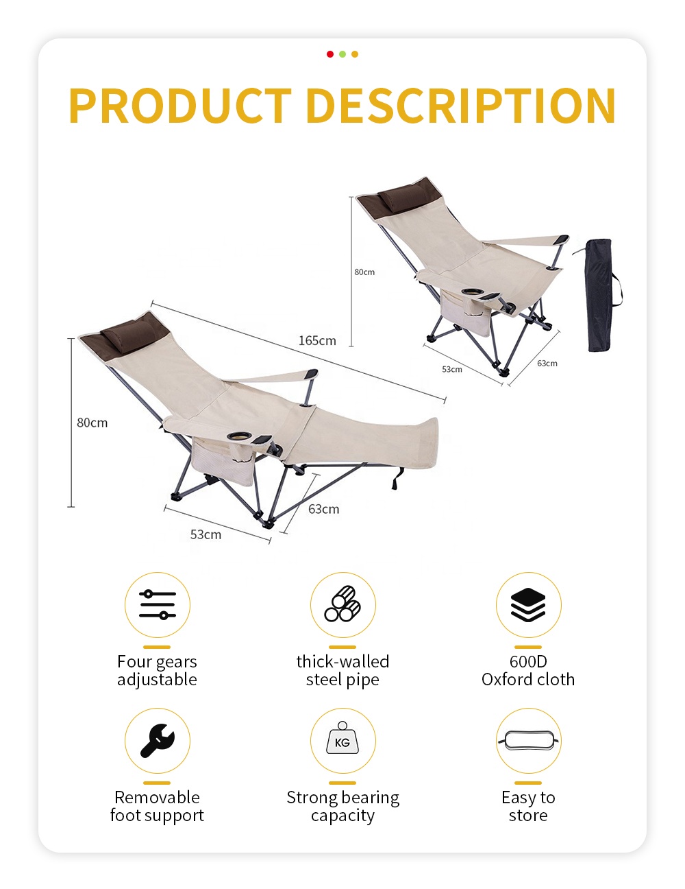Portable Folding Reclining Cha - Outdoor Furniture Set 评论和价格