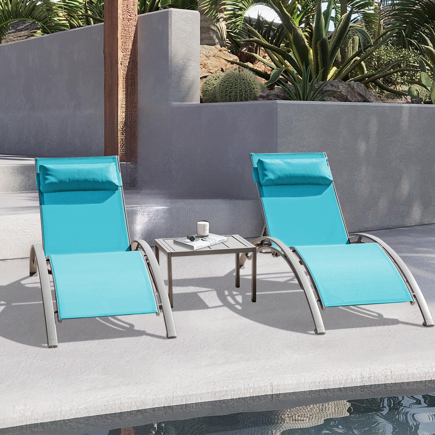 Adjustable Aluminum Outdoor Ch - Deck Chair Lounger 评论和价格