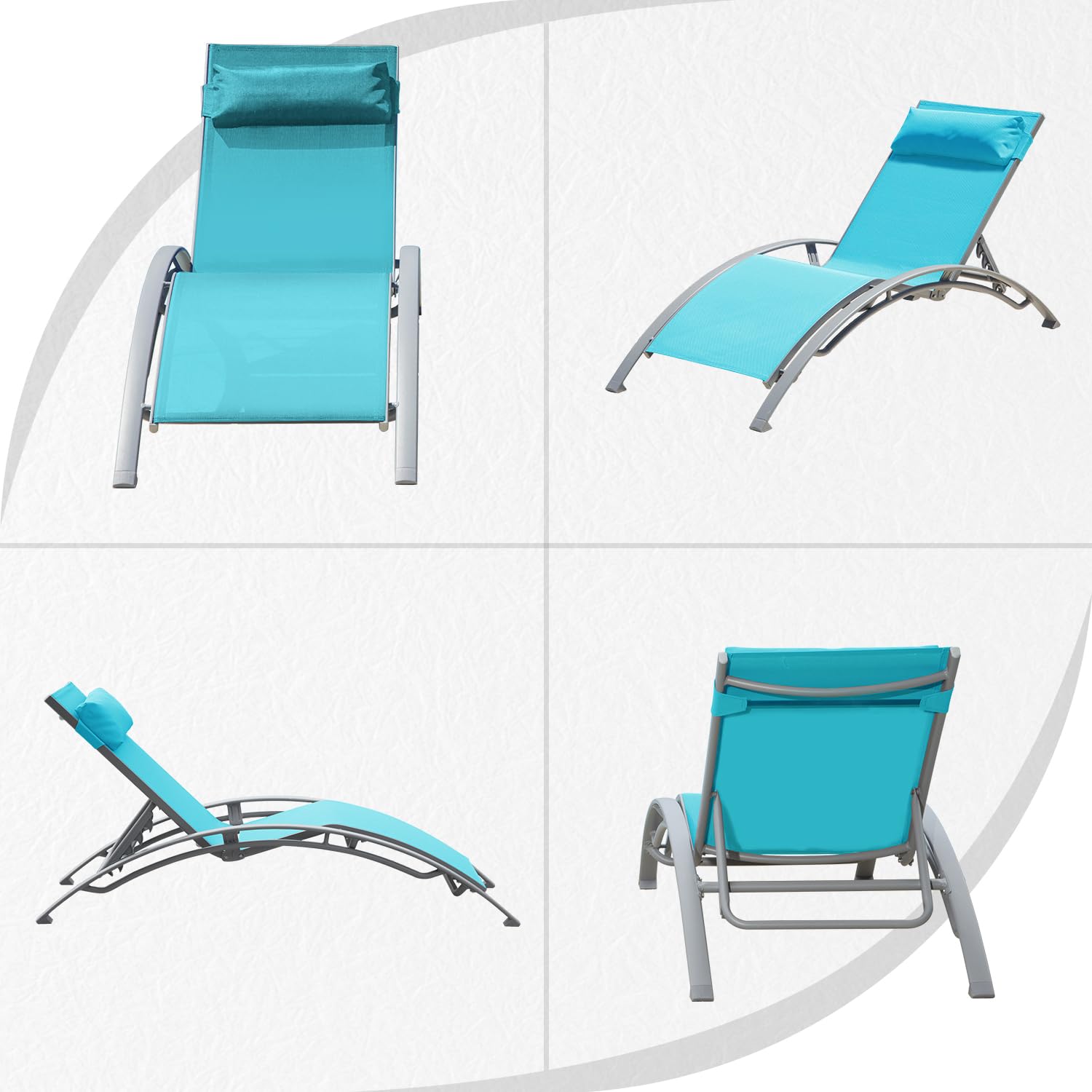 Adjustable Aluminum Outdoor Ch - Deck Chair Lounger 评论和价格