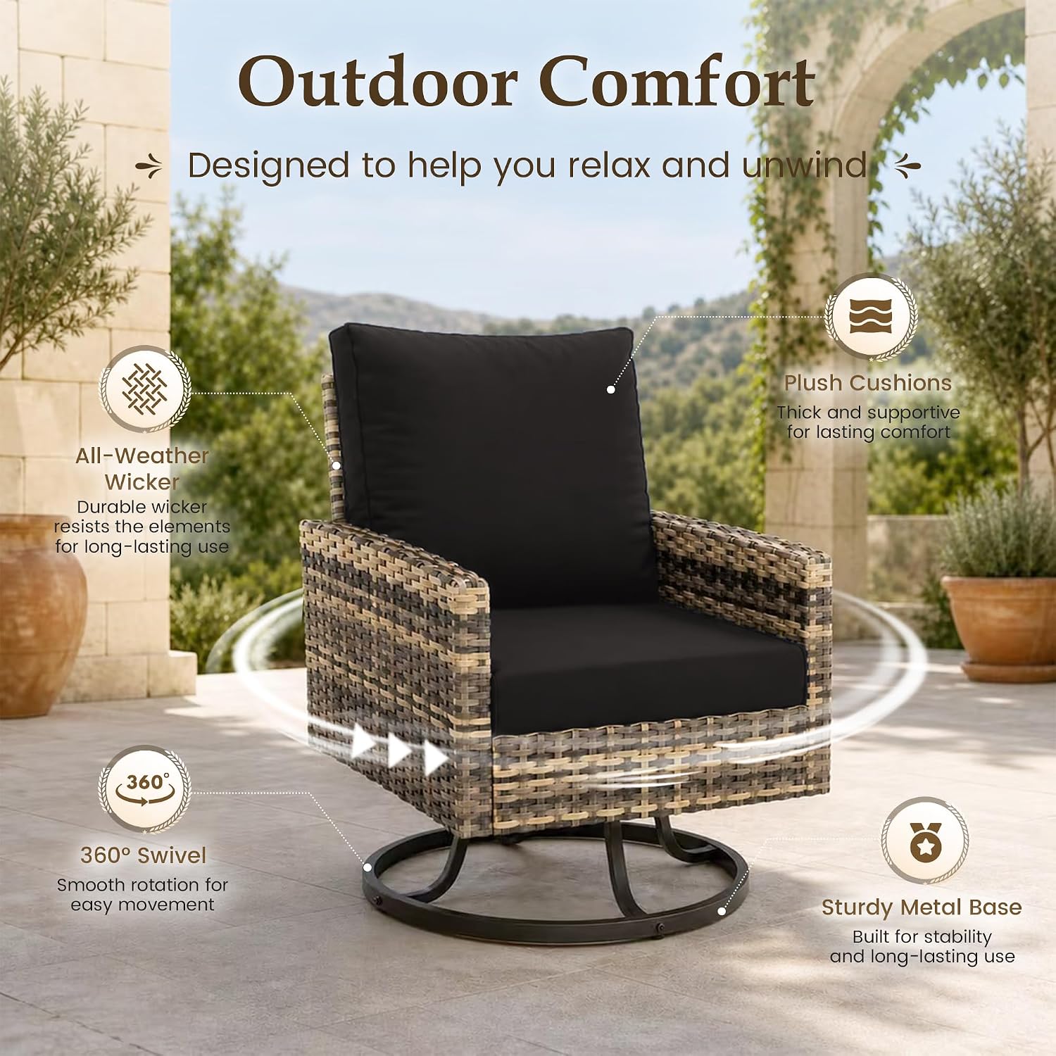 7-Piece Patio Furniture Set wi - Outdoor Furniture Yellow 评论和价格