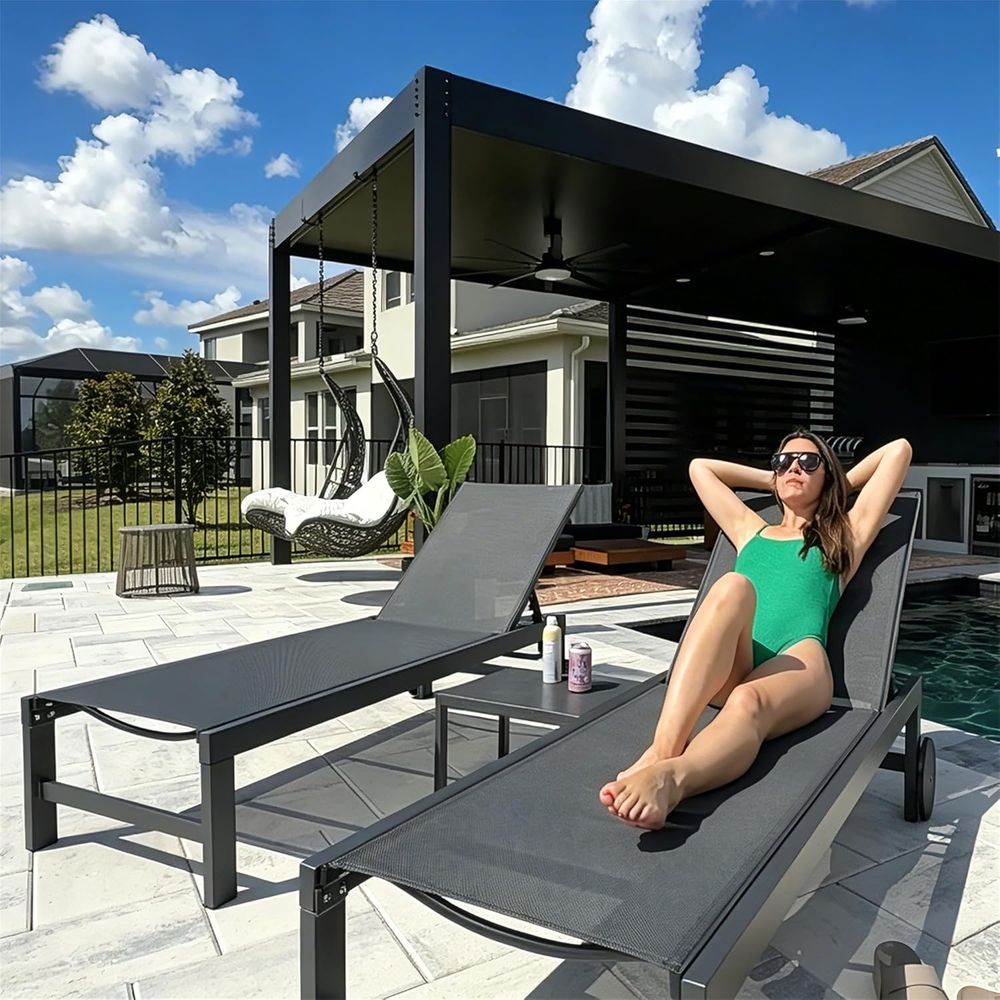 with Wheels Pool Lounge Chairs - Deck Chair Lounger 评论和价格