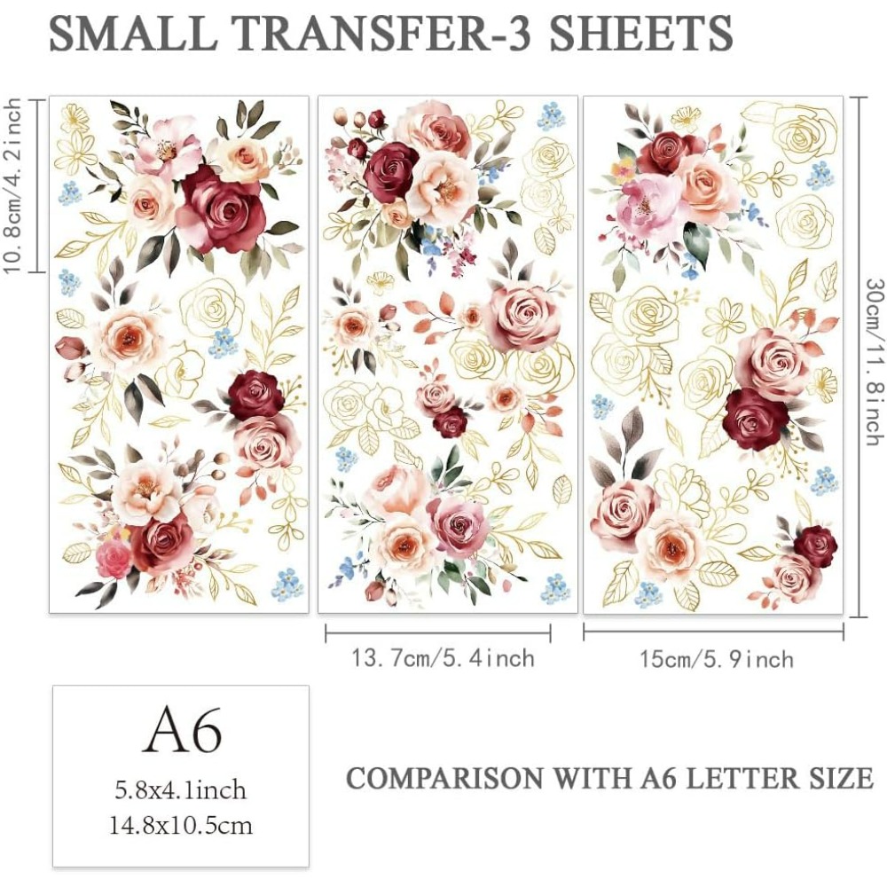 3pcs/Set Watercolor Roses Rub  - Outdoor Furniture Manufacturer 评论和价格