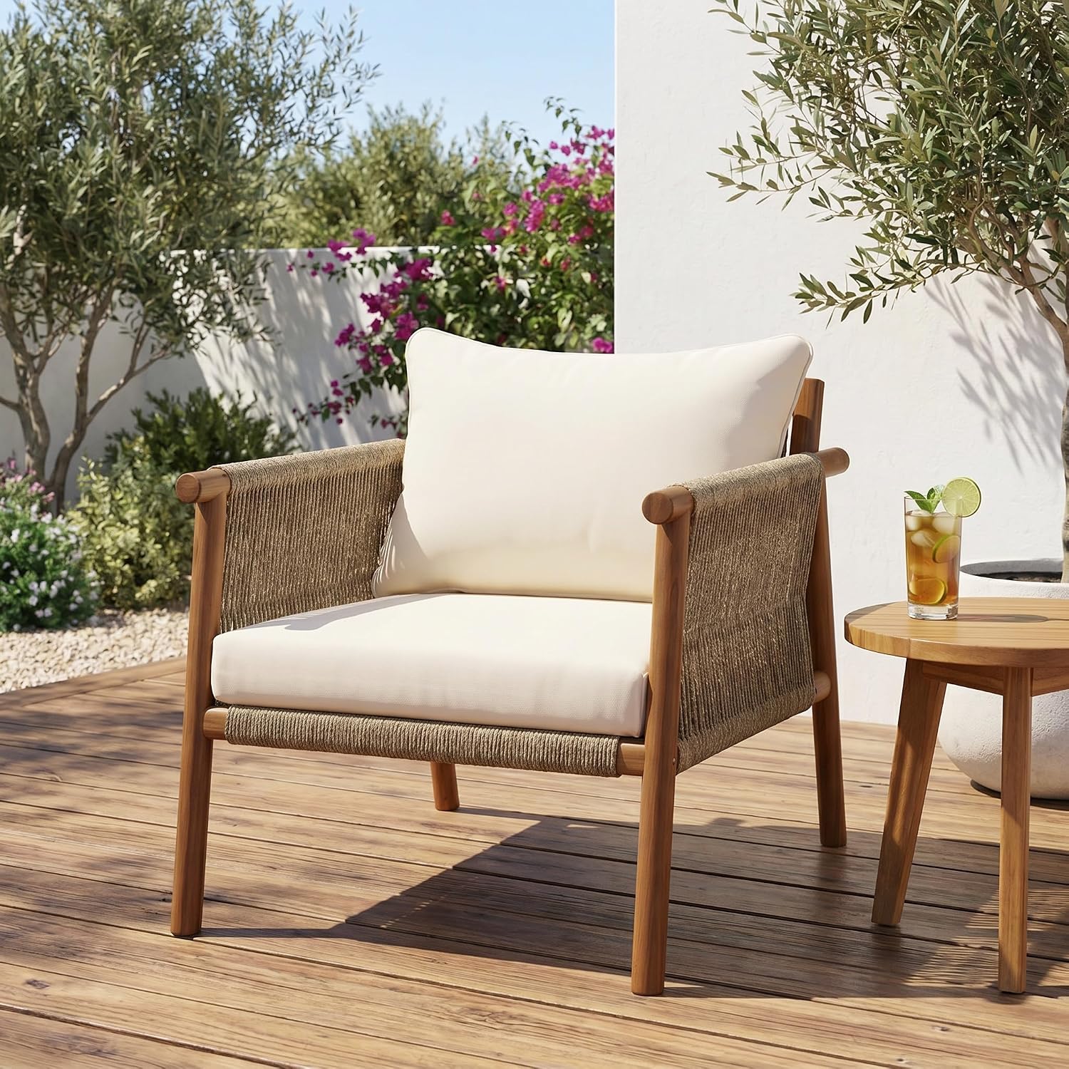 Outdoor Solid Wood Armchair Ro - Deck Chair Lounger 评论和价格